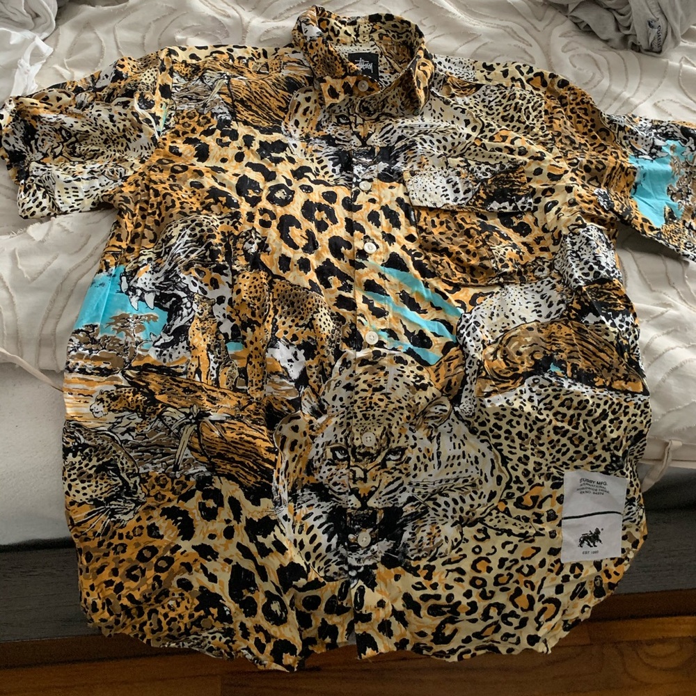 Stussy Leopard/Safari Short Sleeve Shirt